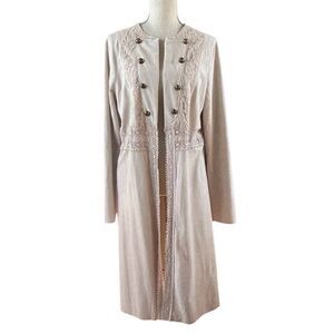 Vocal Faux Suede Lace Long Duster L NWT